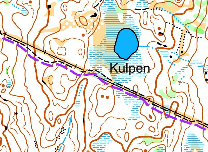 Žemėlapio fragmentas su pažymėtu orientyru