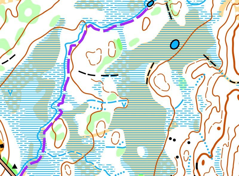 Žemėlapio fragmentas su pažymėtu orientyru