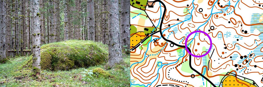 Mikrokalniuko nuotrauka ir žemėlapio fragmentas